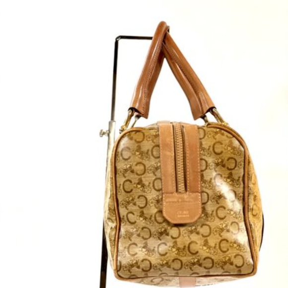 Vintage Céline CELINE C Macadam Horse Carriage Hand Bag Beige PVC Leather - Picture 4 of 10